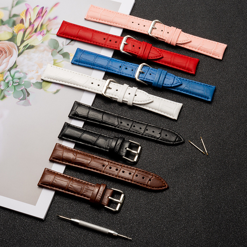 Genuine Leather Watch Strap Manufacturer Direct Sale Cowhide Compatible for for for Garmin Casio Pin Buckle Watch Chain
