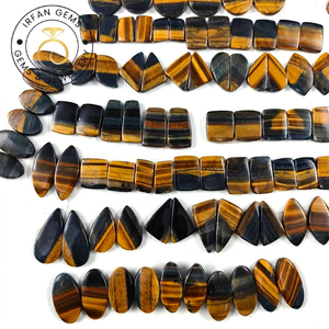 High Quality Customizable Certified <b>Tiger</b> <b>Eye</b> Pair Gemstone Natural Multi Colour Cabochon for Jewelry Making Available Mix Sizes - Product Image 3