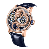 Montre automatique squelette HANBORO en or rose pour homme, cadran ciel étoilé de luxe, bracelet en cuir