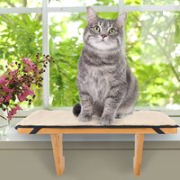 Nouvel arrivage Perchoir de fenêtre pour animaux de compagnie Montage mural Hamac de fenêtre pour chats d'intérieur Siège de fenêtre en bambou durable et robuste pour chat