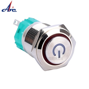 16 Mét push button cao vòng momentary 1NO + 1NC Ring và Power LED Nickel plated Brass 5pin thiết bị đầu cuối 3A IP65 kim loại Push Buttons - Product Image 1