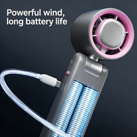 Ventilador Eléctrico Portátil de Mano con Carga USB y Pantalla Digital, 199 Velocidades de Viento, Mini Ventilador