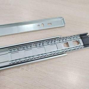 รางลิ้นชักแบบลูกปืน 3 ตอน ขนาด 45 มม. รุ่นใหม่ รับน้ำหนักมาก ยืดได้เต็มที่ ปิดแบบนุ่มนวล เคลือบสังกะสี ผลิตจากเหล็กหนา 1.2 มม. สำหรับตู้ครัว - Product Image 1