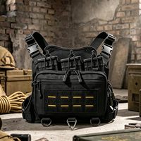 Sac de poitrine tactique EDC, sac de poitrine utilitaire, pochette Molle avec compartiment CCW, sangle réglable, pochette administrative