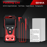 GVDA GD161A Multimeter Digital Pintar Rentang Otomatis 4000-Count AC/DC 600V Alat Pengukur Tegangan Kapasitansi Resistansi Kontinuitas