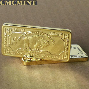 金棒1/4 Oz 999金メッキチタンバッファローバー金塊チタンチャレンジコインカスタマイズ - Product Image 3