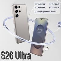 Smartphone S26 Ultra 7,3 pouces 16 Go + 1 To 5G, double caméra HD 72+108 MP, double carte SIM, Android 15.0, 100W, débloqué, version espagnole