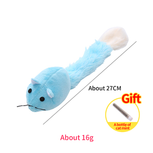 Wholesale New Design Interactive Cat Squeaky Multicolor Toy Catnip Long-Tail Mouse Shaped <b>Plush</b> Cats Toy Playing Sound Crinkle - Product Image 3