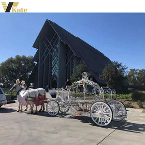 Cercueil funéraire de style citrouille, carrosse funéraire de luxe à chevaux blancs, fabricant de carrosses funéraires à chevaux Cendrillon - Product Image 4