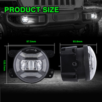 Nouveau phare antibrouillard LED rond de 4 pouces avec DRL Halo Angel Eye, phare antibrouillard tout-terrain pour Jeep Wrangler