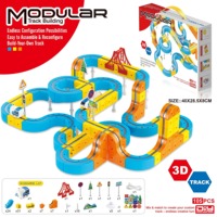 Ensemble de jouets éducatifs électroniques de train magique à assembler soi-même, 105 pièces, STEM, lumière, son, plastique ABS, cadeau, jouets à fentes, pour les enfants de 8 à 13 ans