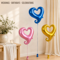Ballon en forme de cœur de 18 pouces, ballon à l'hélium, décoration de mariage, Saint-Valentin, anniversaire, ballon en feuille d'aluminium Gogo Heart