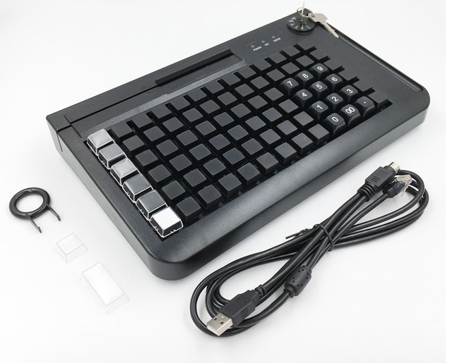 Electronic Lock Numeric 78 Keys 3 Tracks KB78 POS Programmable Keyboard With Card Reader