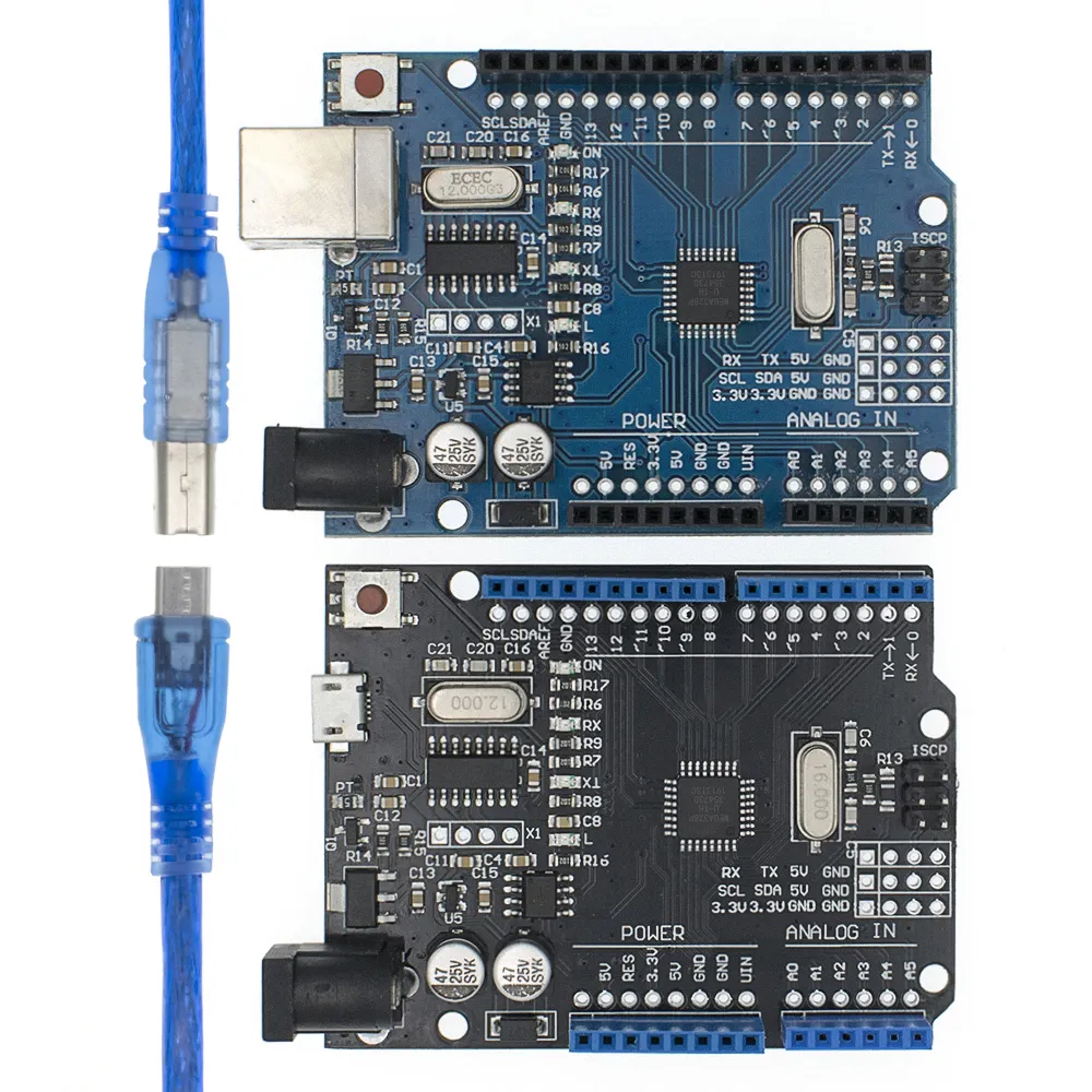 Development board for UNO R3 CH340G+MEGA328P SMD Chip 16Mhz For Arduino UNO R3 USB CABLE ATEGA328P One set