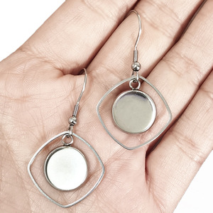 Geometric Drop <b>Earrings</b> Stainless Steel Ear <b>Hooks</b> Unisex Jewelry Accessory H1111 - Product Image 1