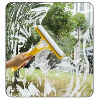 Nettoyeur de vitres double face 3 en 1 en plastique pour portes en verre, accessoire de salle de bain, nettoyeur de vitres avec vaporisateur