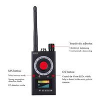 Détecteur anti-espion avec détection de signal RF, portée de 10 m, autonomie de 24-32 h, pour matériaux plastiques, modèle K18