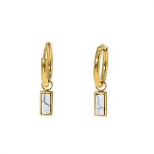 Wholesale Custom Charms <b>Stud</b> <b>Earrings</b> with Colored Natural Stones Stainless Steel for Women Casual Sporty Jewelry - Product Image 4