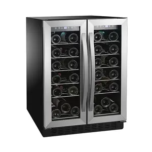 ETL approval undercounter compressor 36 bottles built in 2 doors dual zone wine fridge