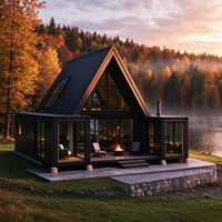 Maison modulaire préfabriquée en acier isolée de 40 pieds pour le camping en bord de lac, le tourisme écologique et la vie de villégiature