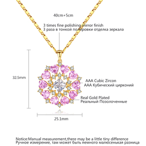 LUOTEEMI สร้อยคอคริสตัล CZ เครื่องประดับโมนาลิซ่าหลากสีเพทายสร้อยคอจี้ดอกไม้ - Product Image 2