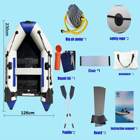 Bateau pneumatique gonflable, bateau à moteur, kayak en caoutchouc, pompe à air, pagaies, sac de transport, activités de sécurité en plein air, certifié CE