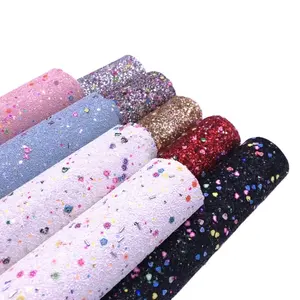 Candy Chunky Glitter Leather For Hairbows Clips DIY Material Bags Fabric