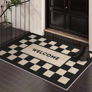 Alfombra de Entrada Rectangular de Estilo Nórdico Minimalista a Cuadros, de Fibra de Polipropileno Antideslizante, Resistente a las Manchas y Personalizable - Product Image 4