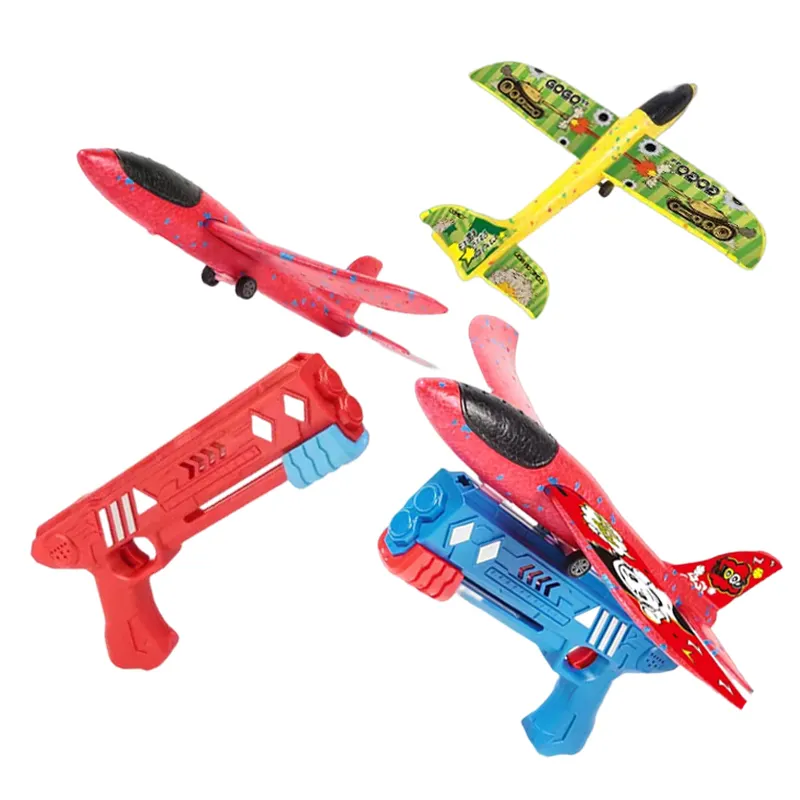 Avión de espuma 10M lanzador catapulta planeador avión pistola de juguete niños Juego al aire libre Modelo de Burbuja tiro volar rotonda Juguetes