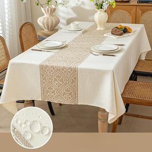 <span class=keywords><strong>Mantel</strong></span> de mesa de comedor de algodón y poliéster bordado 3D Natural personalizable, <span class=keywords><strong>mantel</strong></span> impermeable rectangular, <span class=keywords><strong>mantel</strong></span> con borlas - Product Image 2