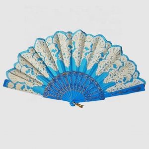 Abanicos de Seda Clásicos Impresos Personalizados, de Alta Calidad, Estilo Arte Folclórico, Material de Bambú, Tallados a Mano, Recuerdo con Diferentes Colores - Product Image 4