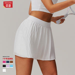 Jupe de tennis plissée pour femme Disko Sport DBQ8782, couleur unie, respirante, mini-jupe de fitness et de yoga - Product Image 3