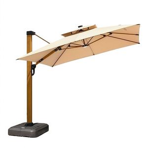 Parasols de patio en aluminium robuste de luxe à bras latéral, LED, hôtel, villa, piscine, parasol de restaurant pour l'extérieur - Product Image 6