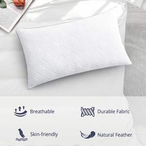 Prix <span class=keywords><strong>de</strong></span> gros d'usine Oreiller <span class=keywords><strong>de</strong></span> <span class=keywords><strong>lit</strong></span> matelassé Oreiller d'hôtel standard doux blanc en microfibre pour hôtel - Product Image 2
