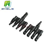 Connecteur de câble IP67, combinateur 4 en 1, type T, prise T4, connecteur de branche de câble solaire photovoltaïque pour système solaire photovoltaïque