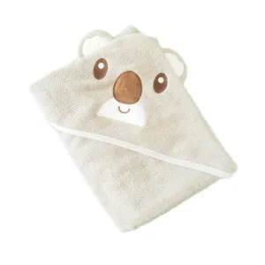 OEM Russia custom animal ear face pattern suppliers hooded baby swaddle wrap towel