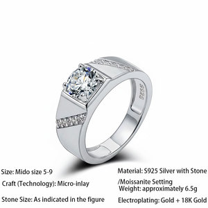 Anillo de Moissanita <span class=keywords><strong>Excalibur</strong></span> del Rey Arturo, Chapado en Oro Rosa sobre Plata S925, Joyería Masculina de Moda Hip Hop, Regalo - Product Image 3
