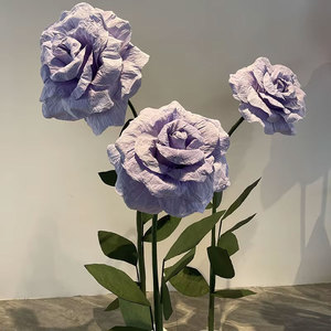 ดอกกุหลาบพีชยักษ์ประดิษฐ์พร้อมขาตั้ง ดอกไม้ปลอมขนาดใหญ่เหมือนจริงสำหรับงานแต่งงาน ตกแต่งบ้าน และถ่ายภาพ |   ไม่ต้องใช้แจกัน - Product Image 4