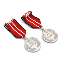 Médaillon souvenir en émail 3d en métal vierge personnalisé médaille commémorative de récompense d'honneur avec barre de ruban