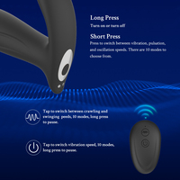 Masseur de prostate Sparta 10 fréquences, vibration onduleuse et compressive, télécommande sans fil, chargement magnétique USB, étanche