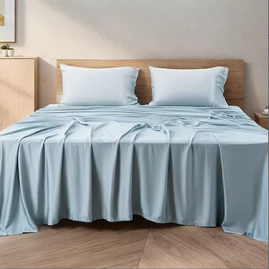 Parure de lit 100 % bambou tissé, 300 fils, style simple, Wyoming King 110x114, rafraîchissante, respirante, écologique et durable - Product Image 1