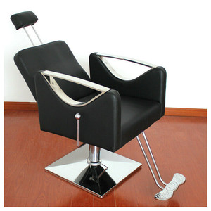 Hydraulic Barber Chair Black Reclining Adjustable <b>Footrest</b> Commercial Use - Product Image 3
