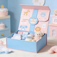 Kotak Kado Kertas Lipat Portabel dengan Cetak Warna Kustom untuk Kemasan Buku, Mainan Anak, dan Selimut Bayi