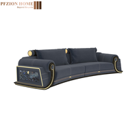 Canapé de luxe au design original en cuir véritable et pierre de jadéite naturelle, structure en bois, pour salon de villa