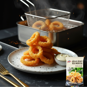 Aperitivos Congelados al por Mayor, Preparados y Precocinados, Anillos de Calamar Empanizados con Panko, Tempura, MSC HALAL para Catering y Aperitivos - Product Image 1