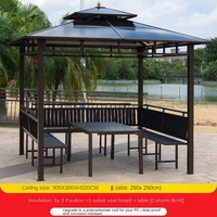 Pergola multifonctionnelle en aluminium avec auvent, mobilier de patio, toit métallique étanche, gazebos de jardin en aluminium pour l'extérieur – Offre Spéciale