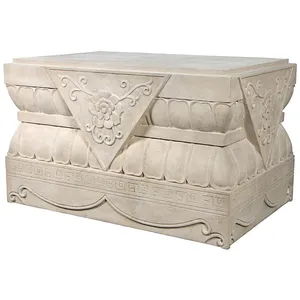 Base de Exhibición de Fibra de Vidrio con Relieve Clásico ETECHAN, Decoración de Piedra Antigua para Jardín, Patio, Hotel - Product Image 1
