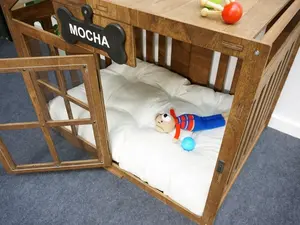 Cane moderno per animali domestici mobili in legno cassa per animali domestici mobili per la casa del cane in legno casa cane recinzione per animali domestici - Product Image 3