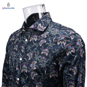 <span class=keywords><strong>Chemise</strong></span> imprimée pour hommes de belle qualité 100% coton à manches longues <span class=keywords><strong>chemise</strong></span> à impression numérique florale marine pour hommes - Product Image 3