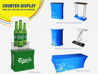 Comptoir d'exposition portable moderne et rotatif pour table, pliable, facile à assembler, recyclable et lavable